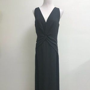 Ralph Lauren Purple Label Collection Black silk deep v low back evening gown 10